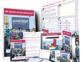 Das erste bundesweite Mitmacht-Set zum Klassenrat enthält Materialien, mit denen Lehrkräfte und SchülerInnen den Klassenrat gemeinsam einführen können.